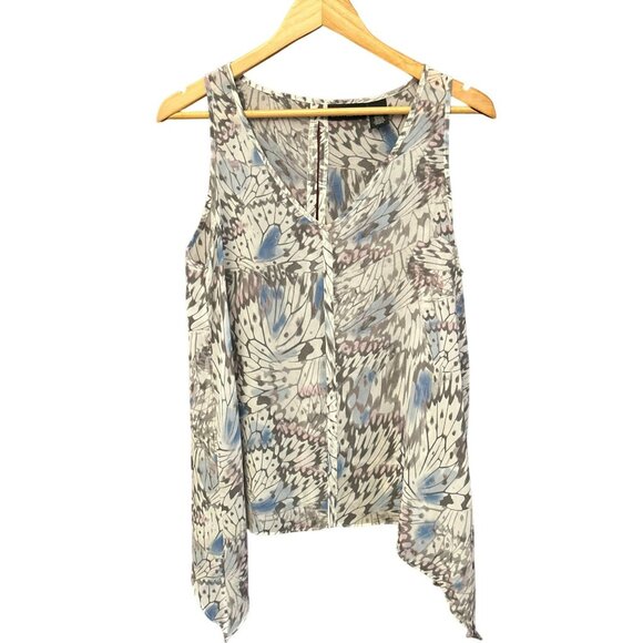 DKNY Jeans Women's Butterfly Print Sleeveless Blouse Medium Bohemian Fairycore - Picture 1 of 6